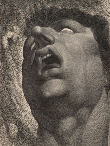 Satan engraving by William Blake, after a drawing by Henry Fuseli